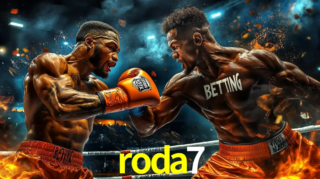 Dois boxeadores em uma luta intensa e explosiva, representando a adrenalina e as oportunidades de apostas em esportes de combate disponíveis na plataforma roda7.