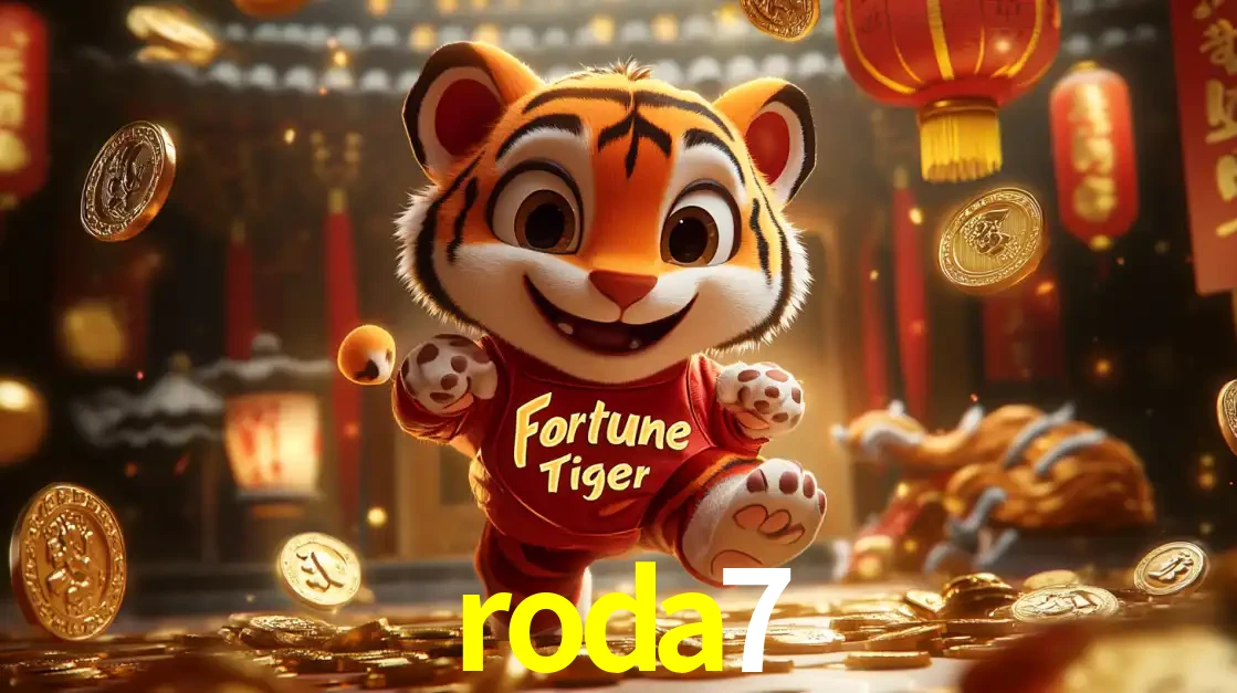 O alegre personagem do Fortune Tiger correndo sobre um caminho de moedas de ouro, simbolizando os grandes prêmios e a diversão do popular jogo de slot do roda7.