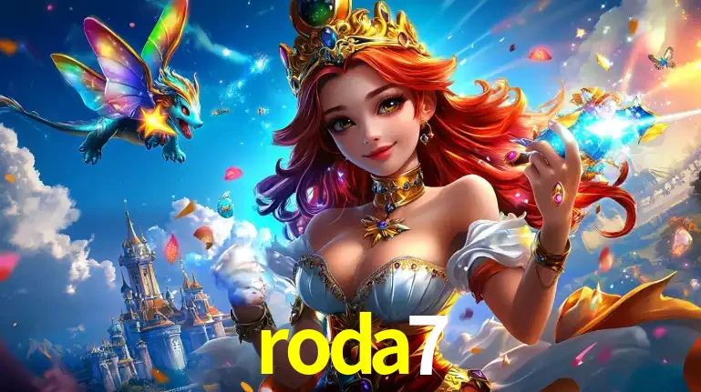 A princesa de um reino de fantasia mágico, com seu pequeno dragão, apresentando um mundo de prêmios encantados nos jogos de caça-níqueis do cassino roda7.